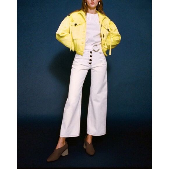Rejina Pyo 100% silk Daphne padded Jacket citrus yellow size M